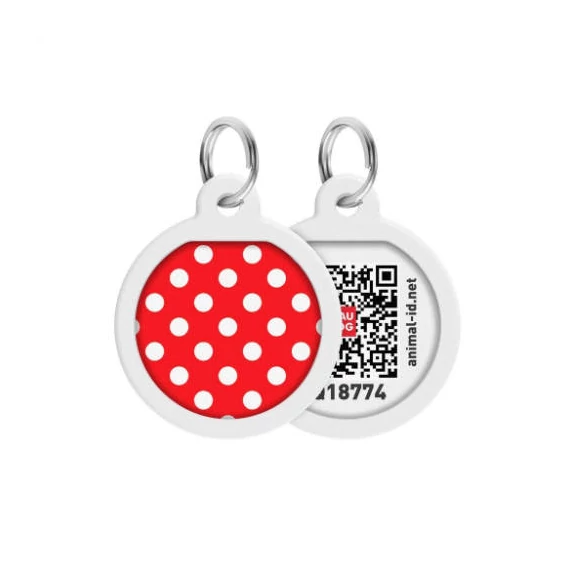WAUDOG Smart ID QR - biléta (pöttyös minta, QR kód) kisállatok részére (Ø25mm)