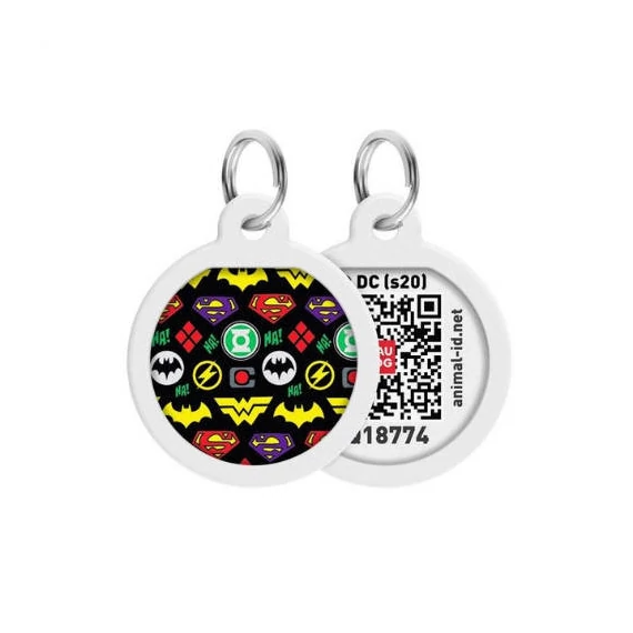 WAUDOG Smart ID QR - biléta ("szuperhősök" minta, QR kód) kisállatok részére (Ø25mm)