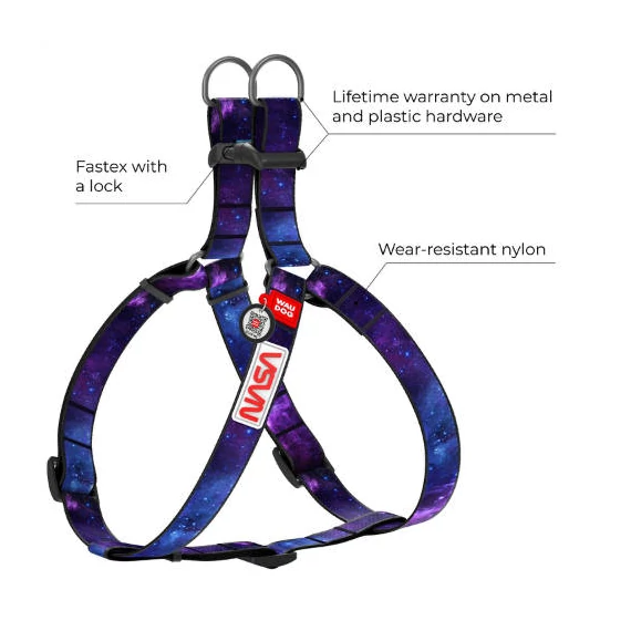 WAUDOG harness NASA21 - hám (QR kódos, NASA21 dizájn) kutyák részére (32-35cm) XS3