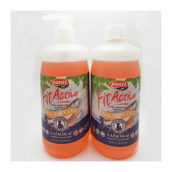 FitActive Salmon oil - kiegészítő eledel (lazacolaj) kutyák és macskák részére  (500ml)