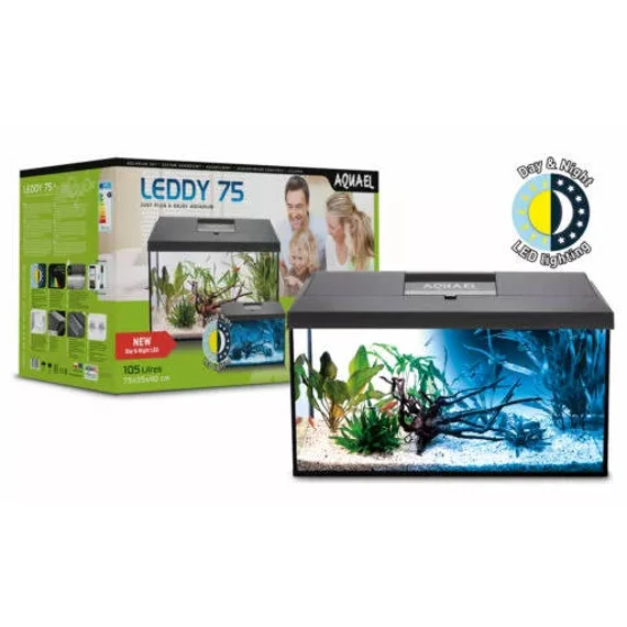 AquaEl Leddy Day&Night 75 Black - akvárium szett (fekete) 75x35x40cm (105l)