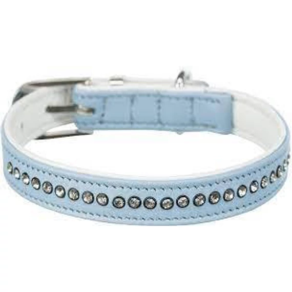 KT24: Trixie Collar with Rhinestones - nyakörv strasszokkal (világoskék) kutyák részére (XS-S) 20-24cm/12mm