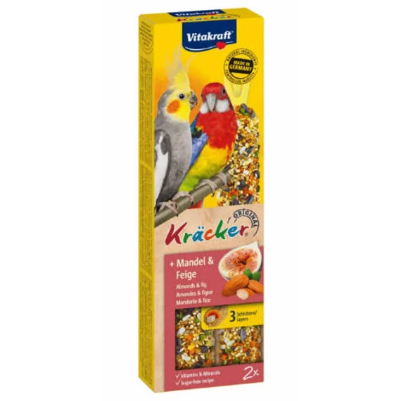 Vitakraft Kracker Dupla Rúd (mandula & füge) – kiegészítő eleség nagypapagáj részére (180g)