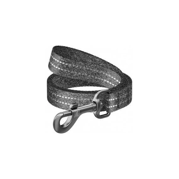 WAUDOG Re-cotton, Reflective Dog Leash (XXL) - póráz, újrahasznosított pamutból (szürke, fényvisszaverő csíkkal) kutyák részére (25mm/150cm)