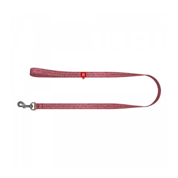 WAUDOG Re-cotton, Reflective Dog Leash (XXL) - póráz, újrahasznosított pamutból (piros, fényvisszaverő csíkkal) kutyák részére (25mm/150cm)