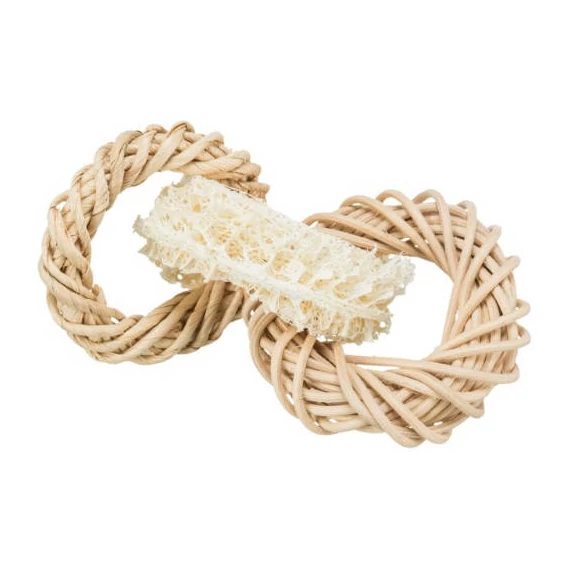 Trixie Loofah Toy - játék (luffa,rattan,kukoricahéj) rágcsálók részére (Ø13cm)
