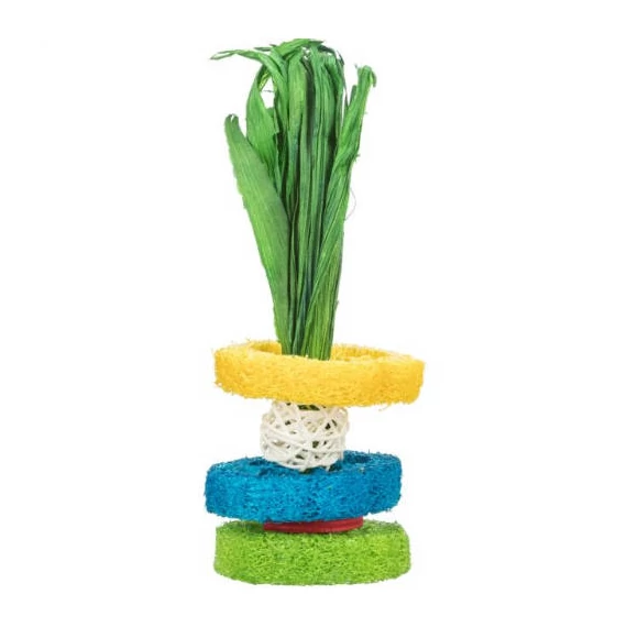 KT24:Trixie Loofah Toy - játék (rattan,fa,kukorica héj) rágcsálók részére (Ø6x20cm)