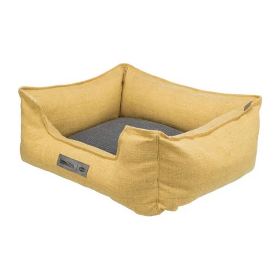 KT25. Trixie Talis Bed - szögletes, peremes fekhely (sárga/sötét szürke) kutyák részére (80x60cm)