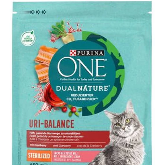 Purina ONE Dual Nature Sterilized - szárazeledel (Lazac, áfonya) macskák részére (750g)