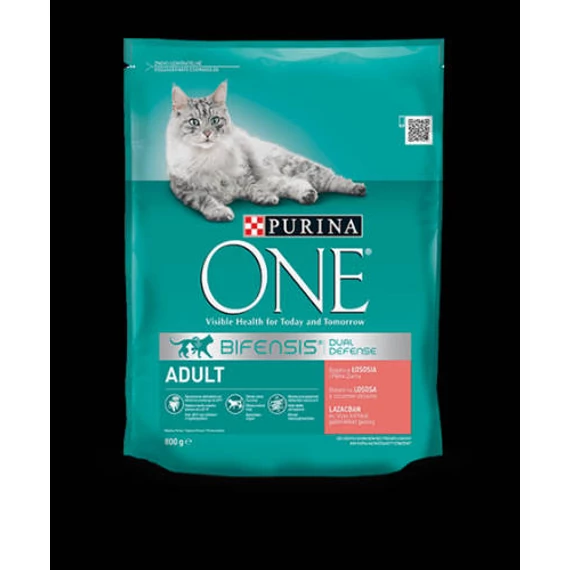 Purina ONE Adult Bifensis (lazac,gabona) száraztáp felnőtt macskák részére (800g)