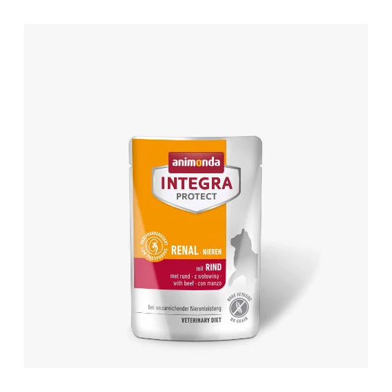 Animonda Integra Protect Adult Renal - nedveseledel (marha ízesítésű, csökkentett fehérje tartalom) veseproblémás macskák részére (85g)
