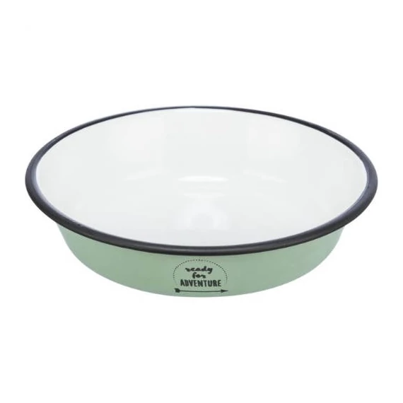 KT25.Trixie Bowl, enamel/stainless steel - zománcozott,fémtál (zöld) macskák részére (0,2l /Ø12cm)