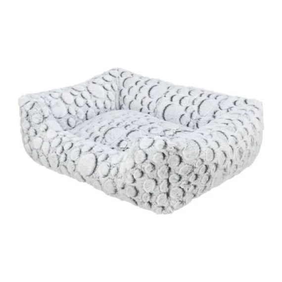 KT24:Trixie Mila Bed - négyzet alakú fekhely (fehér/szürke) kutyák részére (100x70 cm)