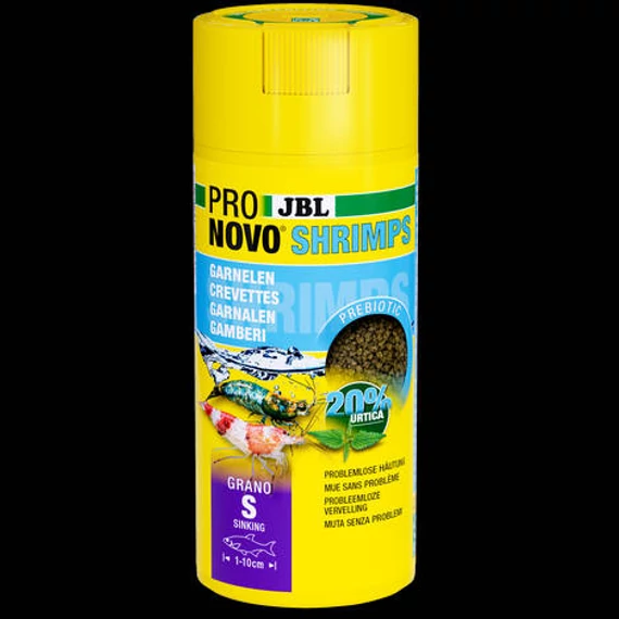 JBL ProNov Shrimps Grano "S" - Akváriumi alapélelmiszer granulátum 1-20 cm-es garnélarákhoz (250ml/149g) CLICK