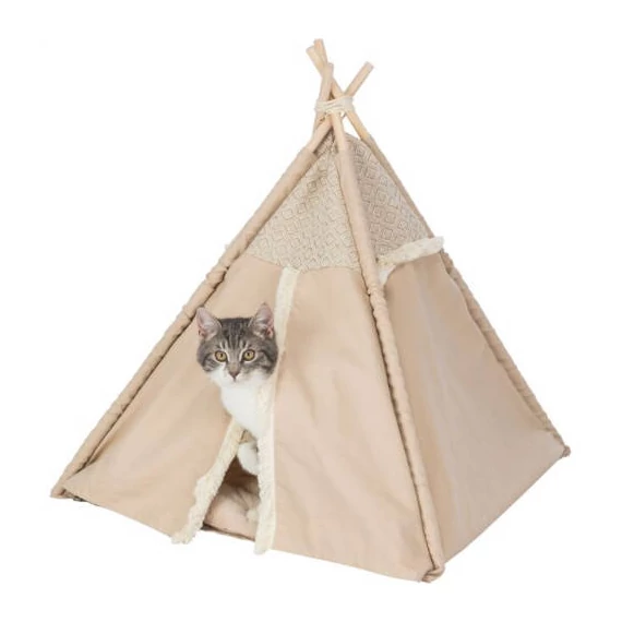 Trixie Cave Tipi Boho - vászon (pamut) barlang (bézs) macskák részére (55x65x55cm)