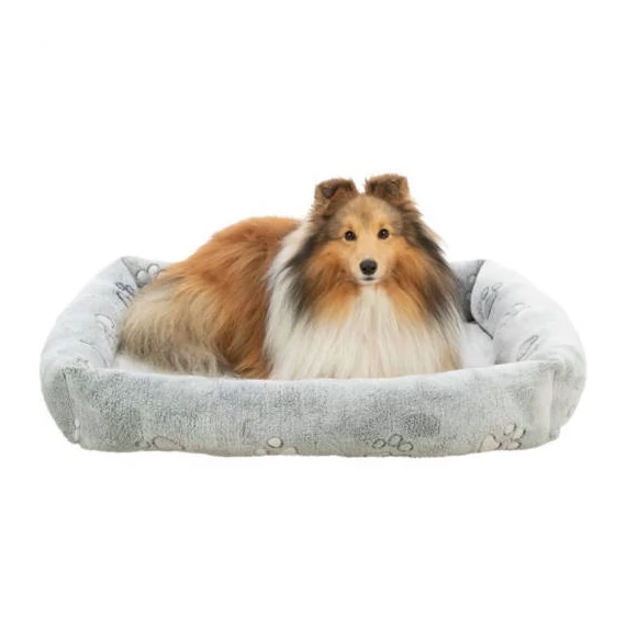 KT24:Trixie Nando bed - szögletes, peremes fekhely (világosszürke) kutyák részére (90x75cm)