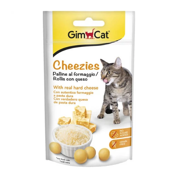 GimCat Cheezies With real Hard Cheese - jutalomfalat (sajt) felnőtt macskák részére (50g)