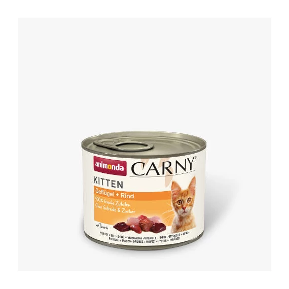 Animonda Carny Kitten Geflügel + Rind - nedves eledel (baromfi,marha) fiatal macskák részére (200g)