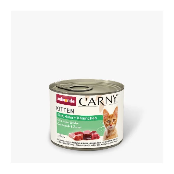 Animonda Carny Kitten Rind, Huhn + Kaninchen - nedves eledel (marha,csirke,nyúl) fiatal macskák részére (200g)