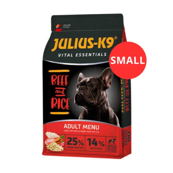 JULIUS-K9 12kg ADULT Vital Essentials Beef&Rice (marha&rizs) SMALL