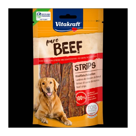 Vitakraft pure BEEF Strips -jutalomfalat (marha) kutyák részére (80g)