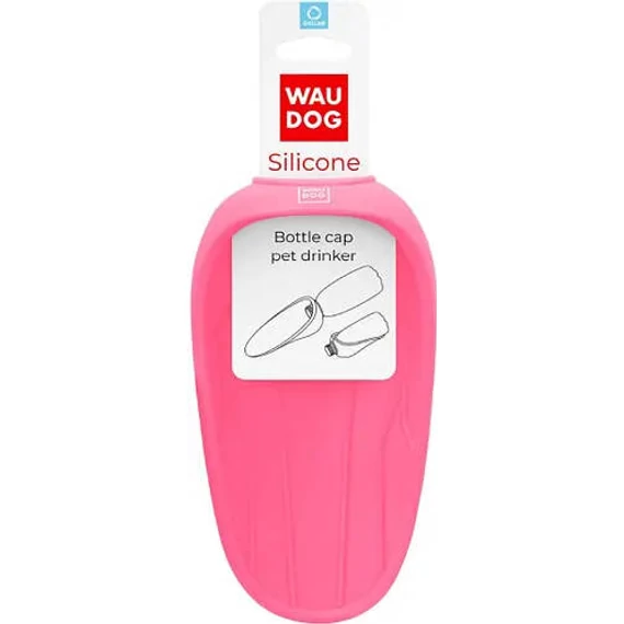 WAUDOG Silicone Bottle cup pet drinker - itató tál PET palackra (pink) kutyák részére (16,5x9cm)