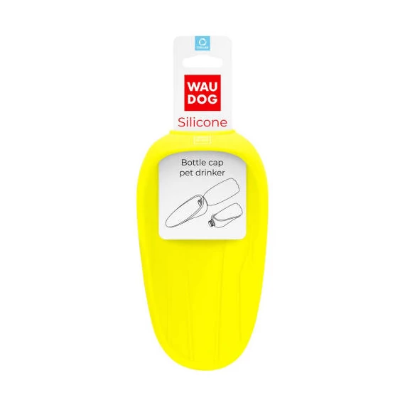WAUDOG Silicone Bottle cup pet drinker - itató tál PET palackra (sárga) kutyák részére 16,5x9cm
