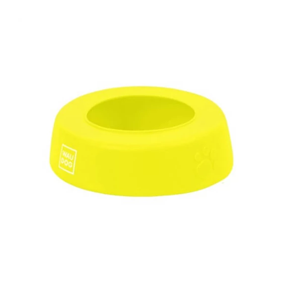 WAUDOG Silicone Bowl - kiömlés mentes, szilikon tál (sárga) utazáshoz, sétához kutyák részére (750ml)