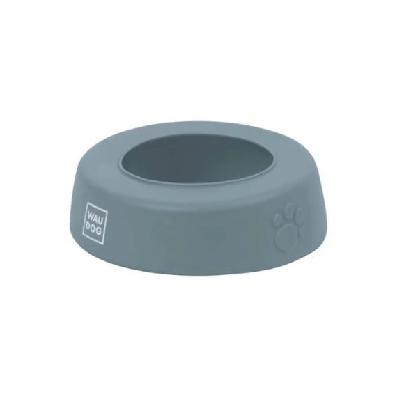 WAUDOG Silicone Bowl - kiömlés mentes, szilikon tál (szürke) utazáshoz, sétához kutyák részére (750ml)