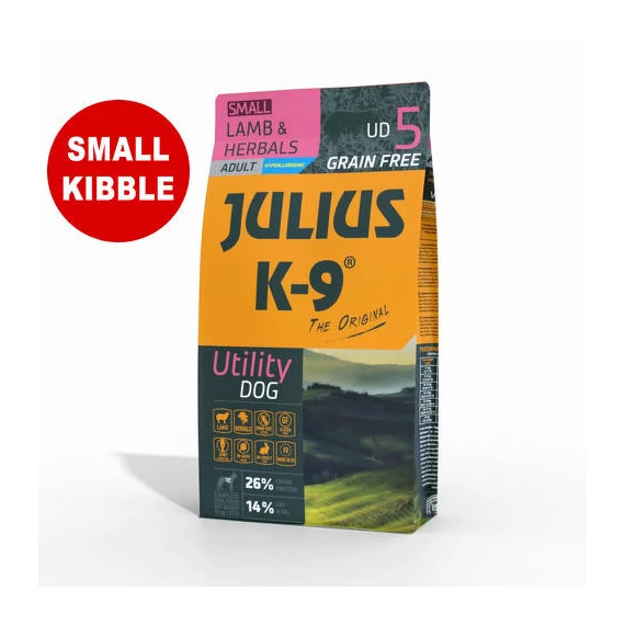JULIUS K-9 UD5S Adult Utility Dog Hypoallergenic Lamb&Herbals (bárány&gyógynövény) 10kg - Gabonamentes száraztáp, felnőtt kutyák részére (SMALL)