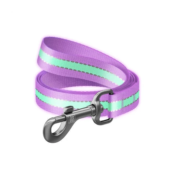 WAUDOG Nylon Reflective Dog Leash (S) - póráz (fényvisszaverős, lila) kutyák részére (122cm/15mm)
