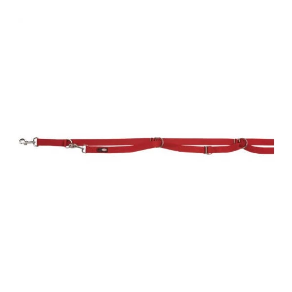 KT24: Trixie Premium Adjustable Leash, Extra Long - állítható póráz - piros (L-XL) 3m/25mm
