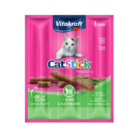 Vitakraft Cat Stick Mini - jutalomfalat (csirke, macskafű) macskák részére (3x6g)