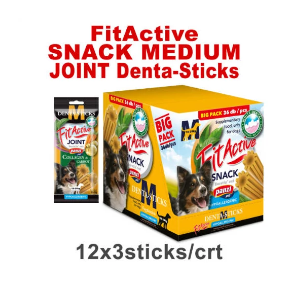 FitActive SNACK Denta-Sticks Hypoallergenic Joint "M" - jutalomfalat (kollagén, répa) kutyák részére (12dbx150g/#) - csak kartonra