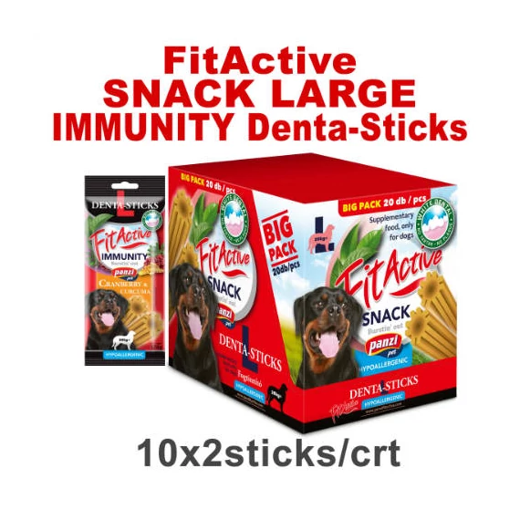 FitActive SNACK Denta-Sticks Hypoallergenic Immunity "L" - jutalomfalat (vörösáfonya, kurkuma) kutyák részére (10dbx170g/#)
