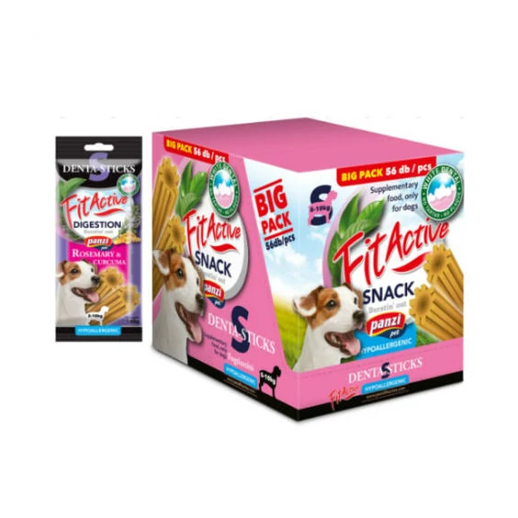 FitActive SNACK Denta-Sticks Hypoallergenic Digestion "S" - jutalomfalat (rozmaring, kurkuma) kutyák részére (14x140g)