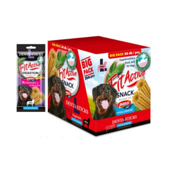 FitActive SNACK Denta-Sticks Hypoallergenic Digestion "L" - jutalomfalat (rozmaring, kurkuma) kutyák részére (10x170g)