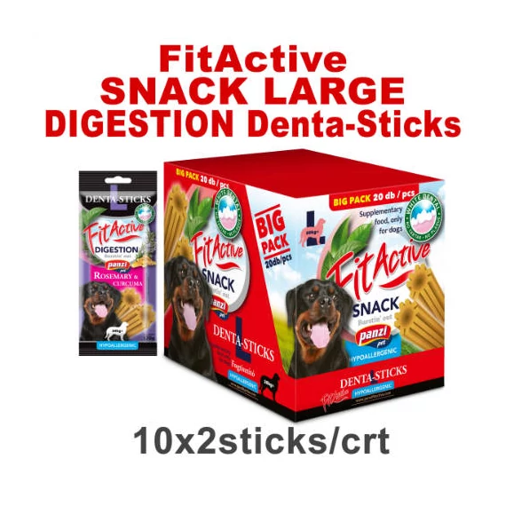 FitActive SNACK Denta-Sticks Hypoallergenic Digestion "L" - jutalomfalat (rozmaring, kurkuma) kutyák részére (10dbx170g/#)