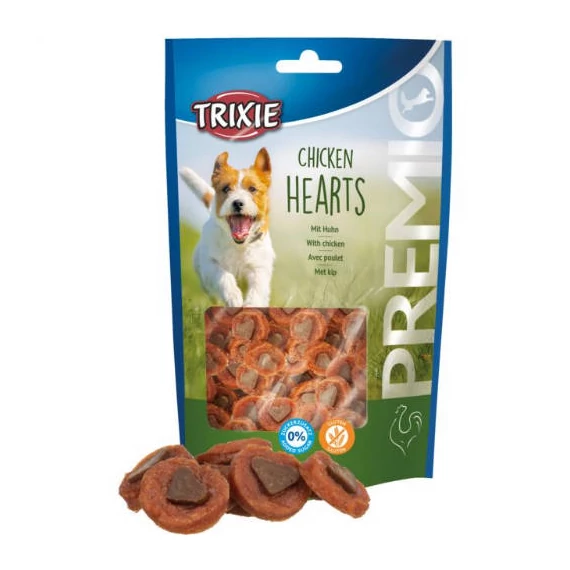 KT25.Trixie PREMIO Chicken Hearts - jutalomfalat  (csirke, csirkemáj) kutyák részére (100g)
