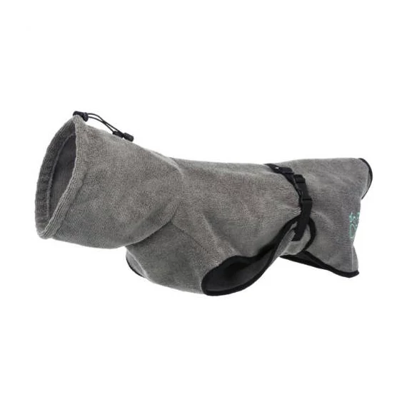 Trixie Bathrobe "XL" - fűrdőköpeny (szürke,frottír) kutyák részére (75cm)
