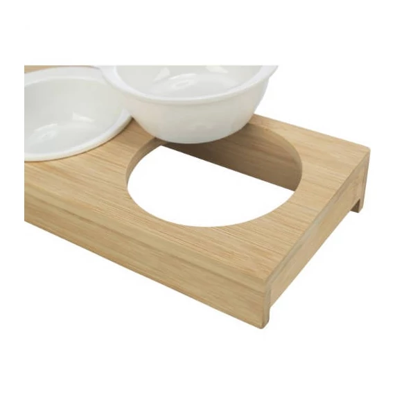KT25.Trixie Ceramic Bowl Set - tál szett (fehér/ekrü) kutyák részére (2x0,25l, 13cm/27x8x13cm)(KIZÁRÓLAG RENDELÉSRE!)
