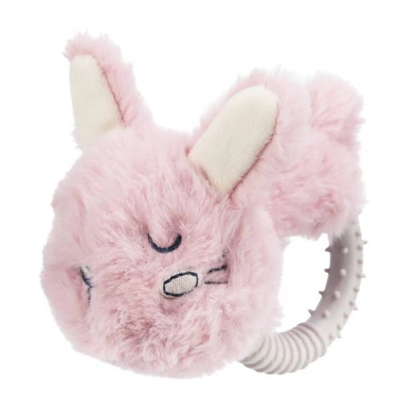 KT25.Trixie Junior Bunny - játék (plüss,nyuszi, műanyag karikával) kutyák részére (14cm)(KIZÁRÓLAG RENDELÉSRE!)