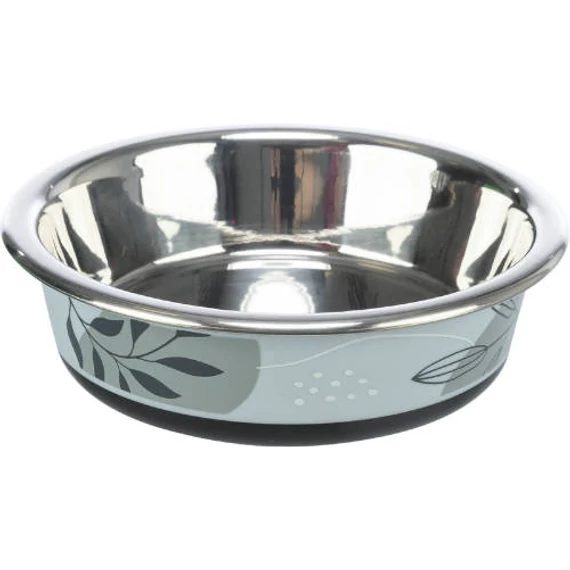 KT25.Trixie Stainless Bowl flat- Rozsdamentes tál, gumi/műanyag bevonattal (Ø12cm/0,2l)
