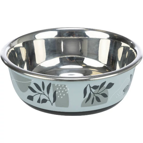 KT25.Trixie Stainless Bowl flat- Rozsdamentes tál (kék-szürke) kutyák részére (Ø21cm/1,6l)