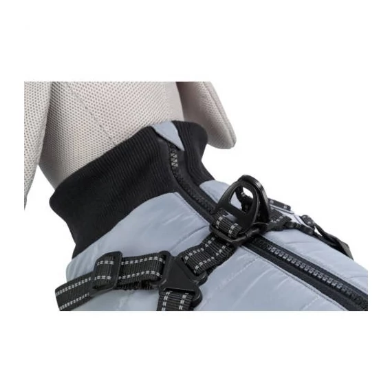 KT25.Trixie Coat Pontis with Harness - kabát hámmal (szürke, vízlepergető) kutyák részére (XS) 30cm