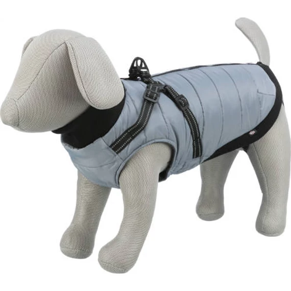 KT25.Trixie Coat Pontis with Harness - kabát hámmal (szürke, vízlepergető) kutyák részére (S) 33cm