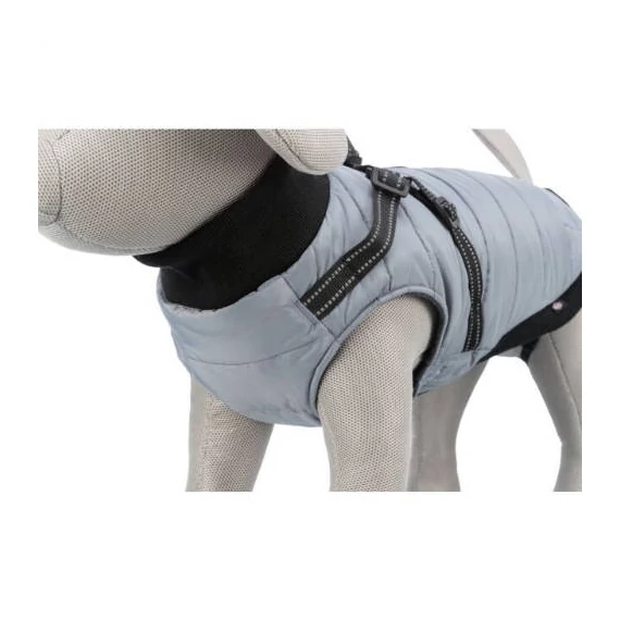 KT25.Trixie Coat Pontis with Harness - kabát hámmal (szürke, vízlepergető) kutyák részére (S) 36cm