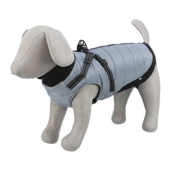 KT25.Trixie Coat Pontis with Harness - kabát hámmal (szürke, vízlepergető) kutyák részére (M) 45cm