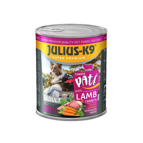 JULIUS-K9 Lamb with Carrots (bárány,répa) Adult Paté - Konzerv felnőtt kutyák részére (800g)