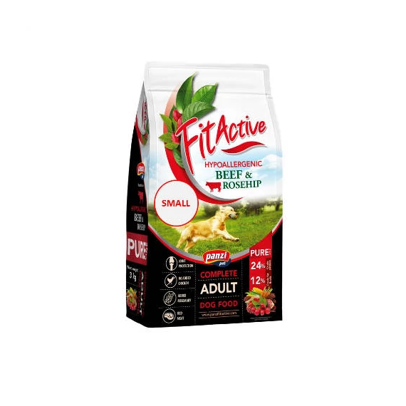 FitActive PURE SMALL Hypoallergenic Beef-Rosehip - száraztáp (marha,csipkebogyó) felnőtt kutyák részére (3kg)